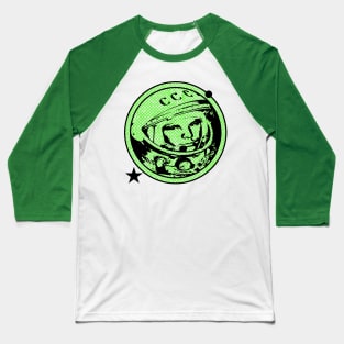 Yuri Gagarin - The First Man In Outer Space - (Green Print) Baseball T-Shirt